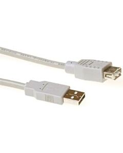 USB A 2.0 verlengkabel 1 meter ivoor