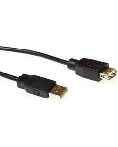 USB A 2.0 verlengkabel 1,8 meter zwart