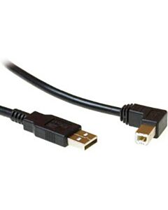 USB 2.0 printerkabel 1,8 meter USB A-B zwart haaks