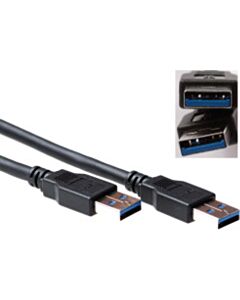 USB 3.0 A Male - A Male kabel 1 meter zwart