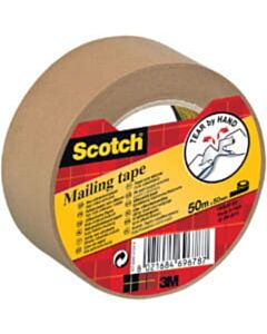 Scotch verpakkingstape bruin papier 50mmx50m (1 rol)