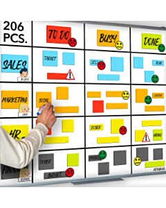 Scrum magneten set voor whiteboard 206-delig