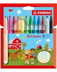 Stabilo Trio Jumbo viltstiften 12 kleuren