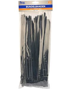 100 Tiewraps / bundelbanden 7,5x300mm zwart PA66