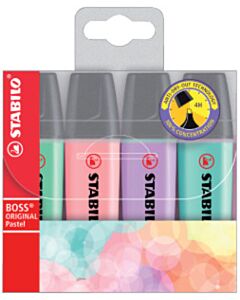 Markeerstift Stabilo Boss Original 4 pastel kleuren