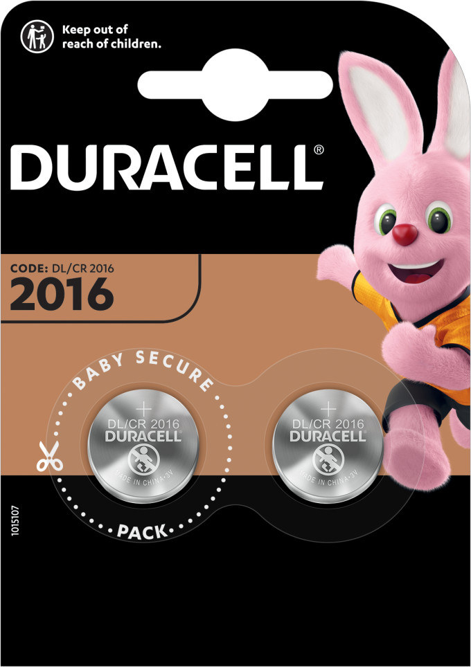 2 Duracell CR2016 knoopcel batterijen