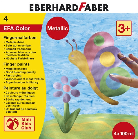 Vingerverfset metallic Eberhard Faber 4x100ml