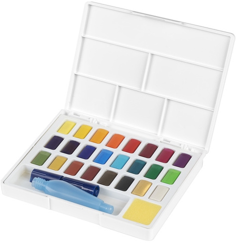 Waterverf Faber-Castell 24 kleuren in doos met palet