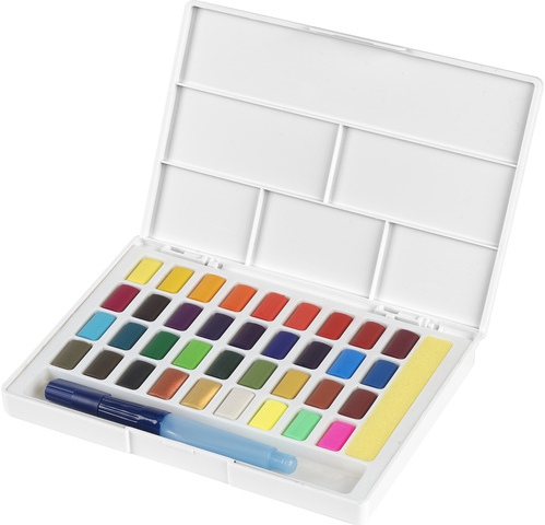 Waterverf Faber-Castell 36 kleuren in doos met palet