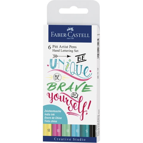 Handlettering Pitt Artist Pen set Faber-Castell 6-delig 267116