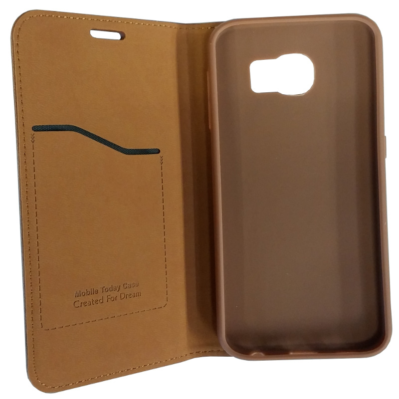 Leren hoesje Galaxy S6 lichtbruin