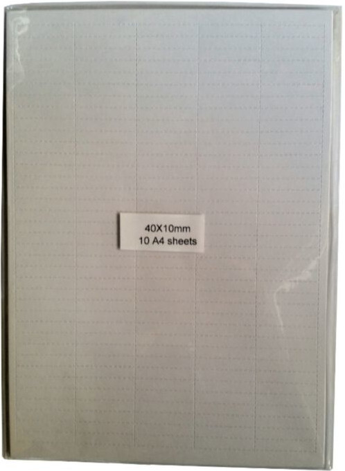 Inlegstroken voor magneetetiketten 40x10 mm (10 vel)