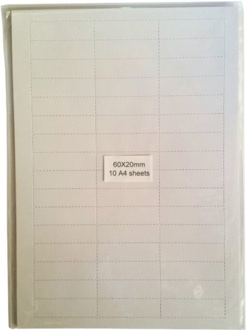 Inlegstroken voor magneetetiketten 60x20 mm (10 vel)