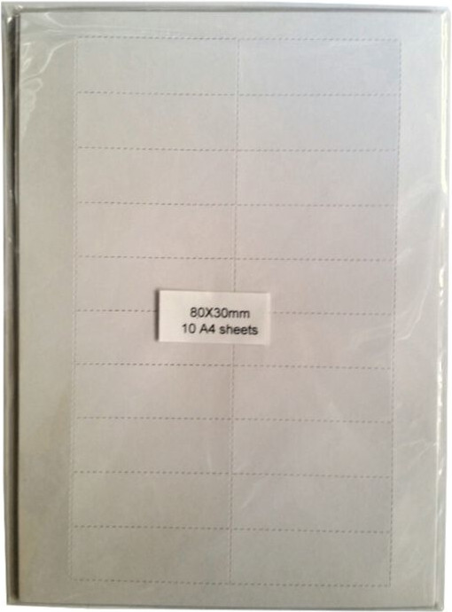 Inlegstroken voor magneetetiketten 80x30 mm (10 vel)