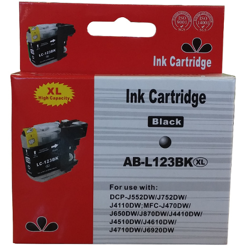 Huismerk Brother LC-123BK cartridge zwart