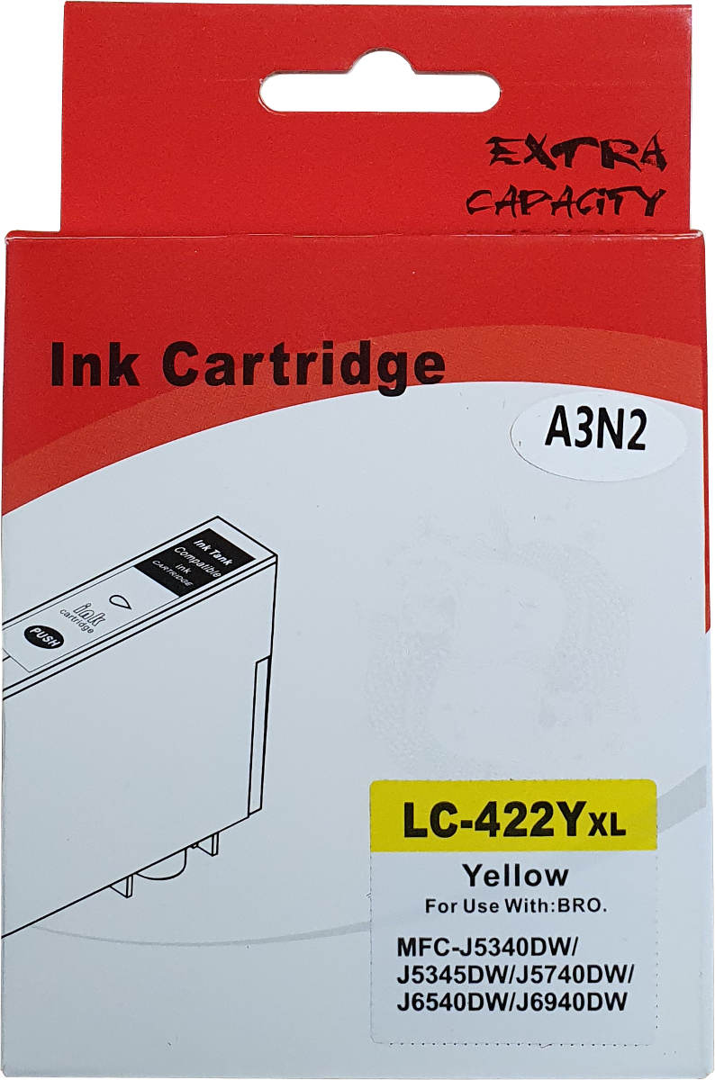 Huismerk Brother LC-422XLY cartridge geel