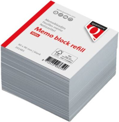 Navulling memokubus 90x90mm wit 900 vel