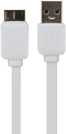 Micro-USB 3.0 naar USB A 3.0 platte kabel 1m wit Velleman