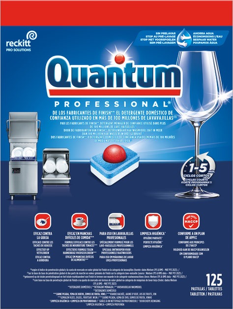 Vaatwastabletten Quantum Pro all-in-one 125 stuks