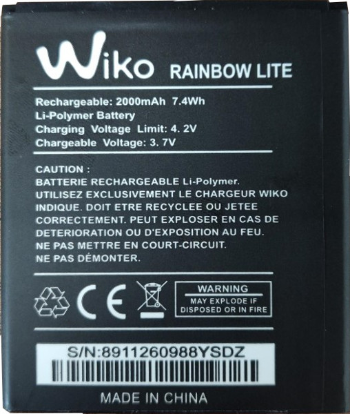 Wiko Rainbow (Lite) accu origineel