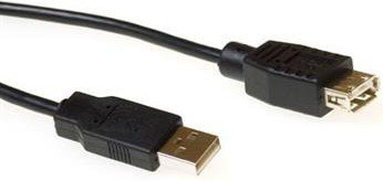 USB A 2.0 verlengkabel 3 meter zwart