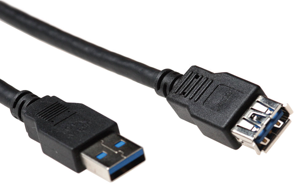 USB A 3.0 verlengkabel 1,5 meter zwart