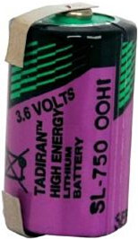 Tadiran SL-750/T Lithium 1/2 AA batterij met U-tags (3,6V)