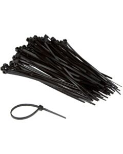 100 Tiewraps / kabelbinders 2,5x100mm zwart nylon